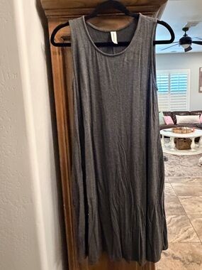 mittoshop Charcoal Gray Sleeveless Mini Swing Dress